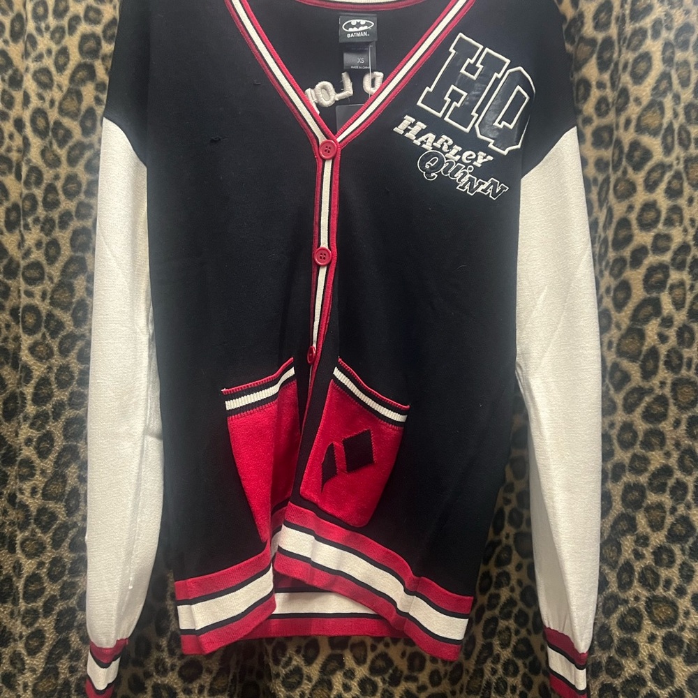 Harley Quinn Black and Red Cardigan